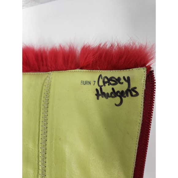 Vintage Beston Women's Red High Heels Tall Boots, Sz 7. Buckle/Rabbit Fur Accent - Picture 11 of 14